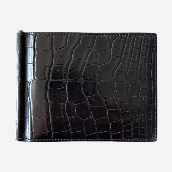 Hermes Black Alligator Poker Compact Wallet - Picture 1 of 4